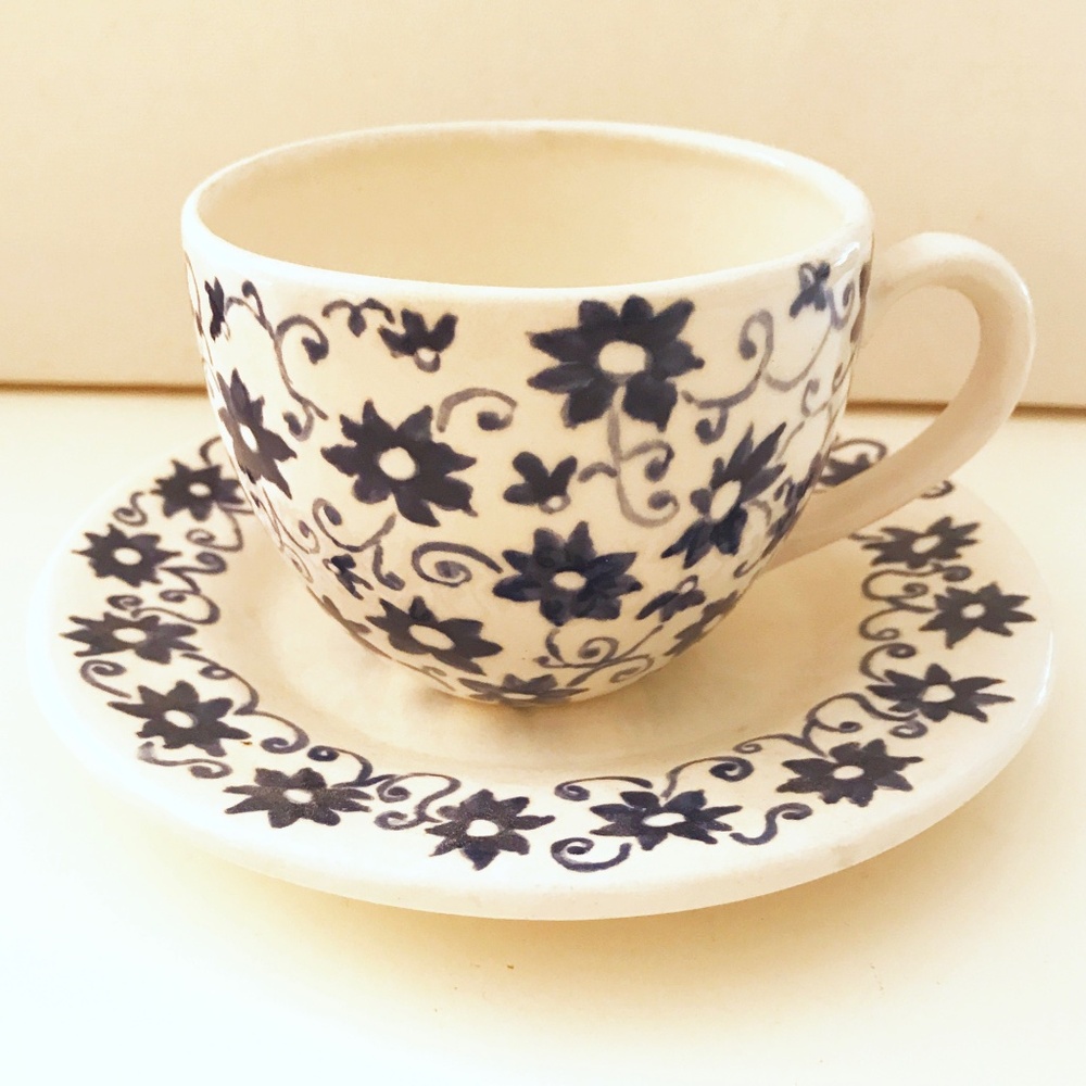 NWOT Ceramic Tea Cup & Saucer